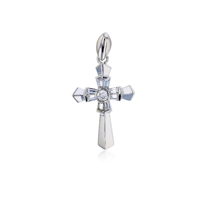 Celtic knot wedding band White Gold Cross Pendant (14K)