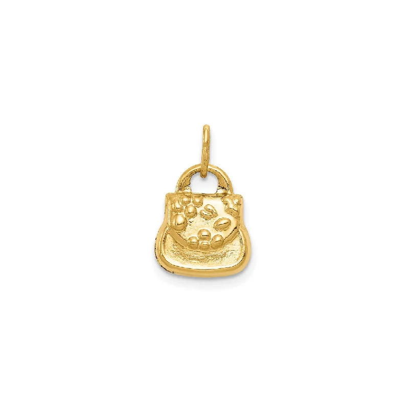 diamond halo engagement ring Yellow Gold 3-D Purse Pendant (14K)