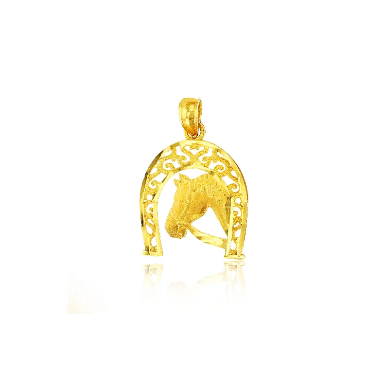 crystal drop earrings elegant Yellow Gold Horse & Art Deco Horseshoe Dangling Pendant (14K) crystal drop earrings elegant Yellow Gold Horse & Art Deco Horseshoe Dangling Pendant (14K)