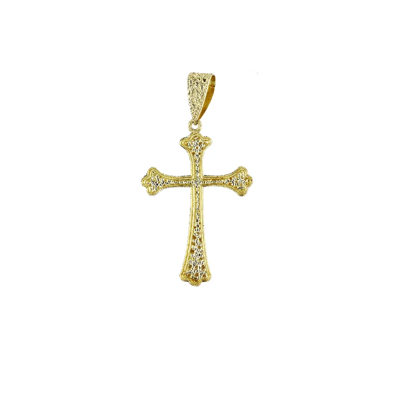 rose quartz bracelet healing Yellow Gold Milgrain Religious Cross Pendant (14K)