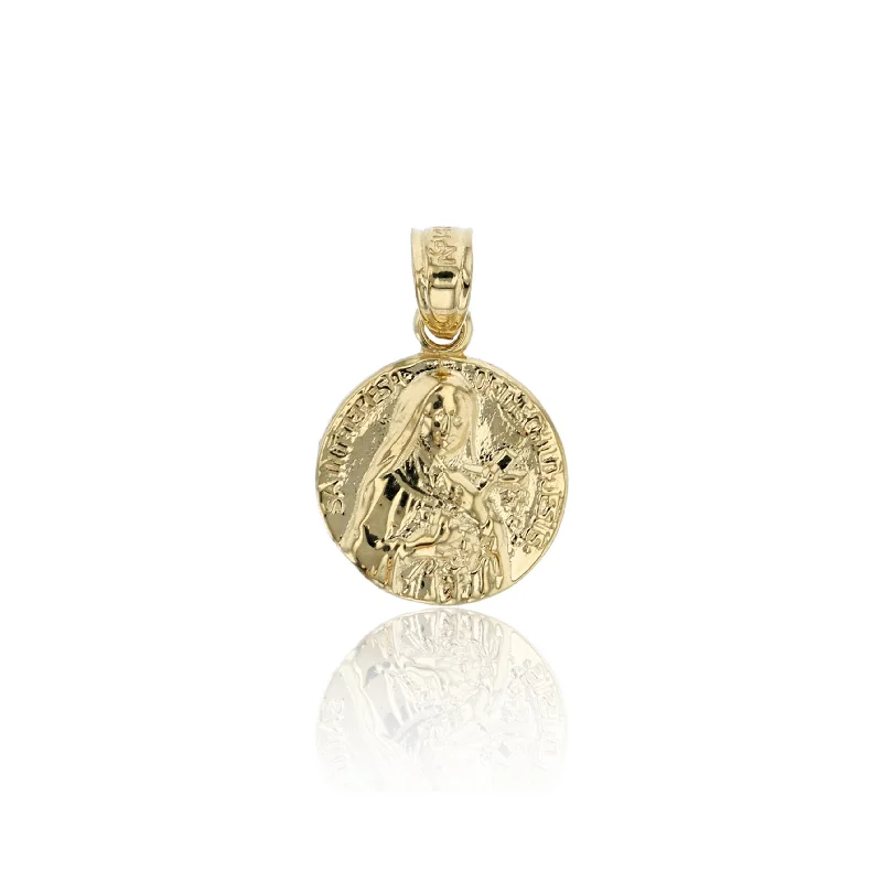 gold choker necklace simple Yellow Gold Polished Saint Teresa Medal Charm Pendant (14K) gold choker necklace simple Yellow Gold Polished Saint Teresa Medal Charm Pendant (14K)