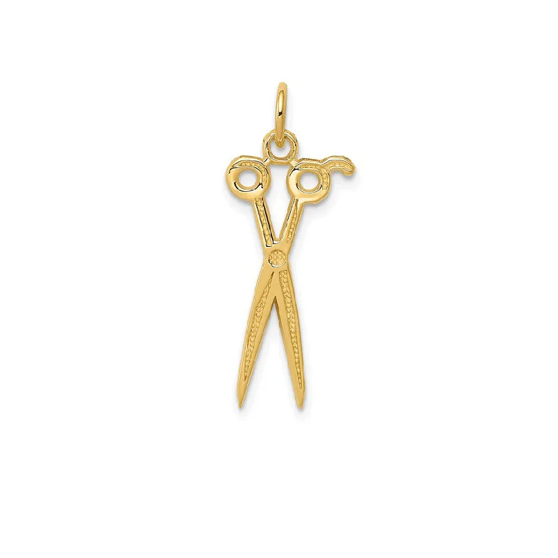 boho gemstone anklet Yellow Gold Scissor Charm (14K)