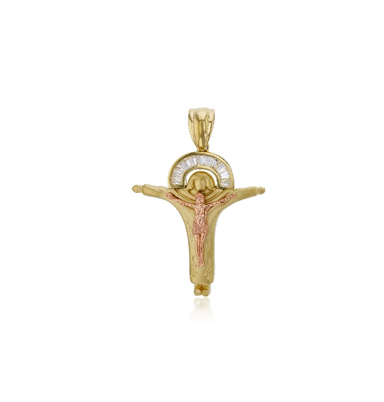 real jade bangle bracelet Yellow & Rose Gold Cross Pendant (14K)