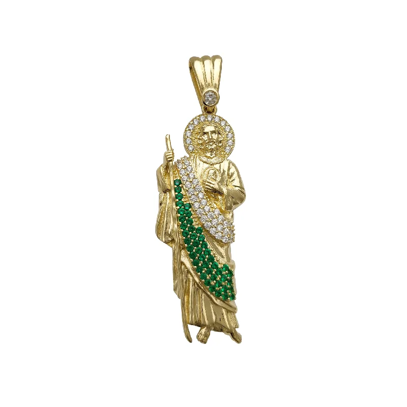 minimalist disc pendant necklace Zirconia-Bail Saint Jude Pendant (14K)