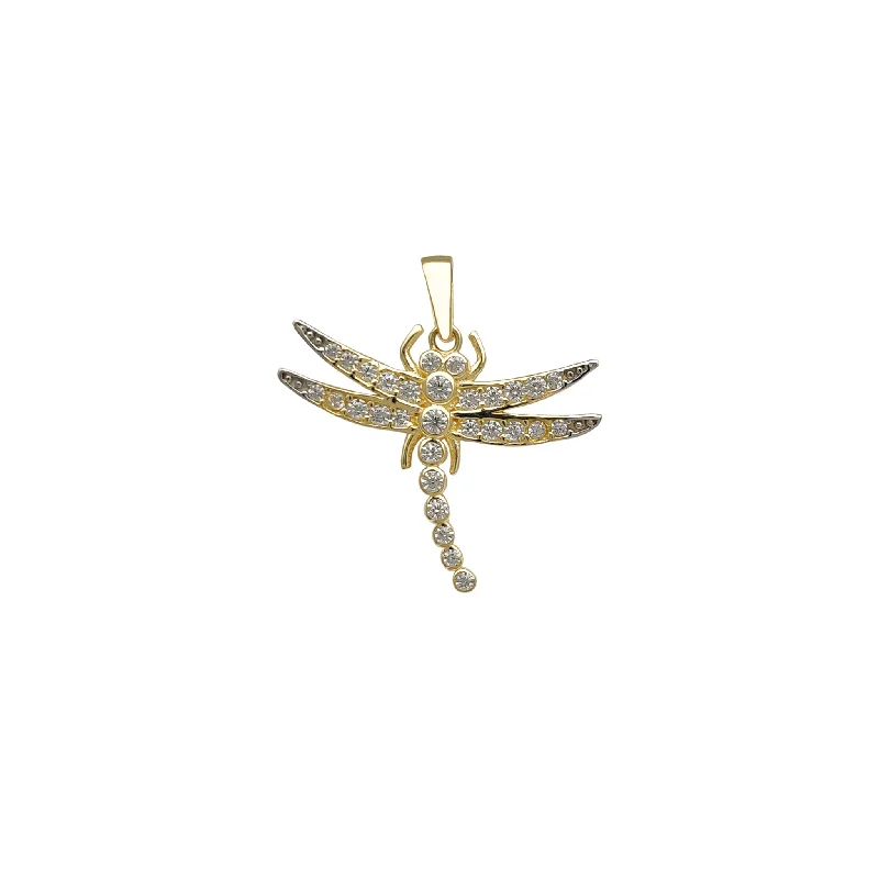 modern hexagon stud earrings Zirconia Dragonfly Pendant (14K)