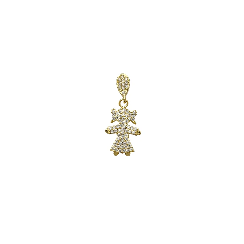 celestial orbit ring set Zirconia Little Girl Pendant (14K)