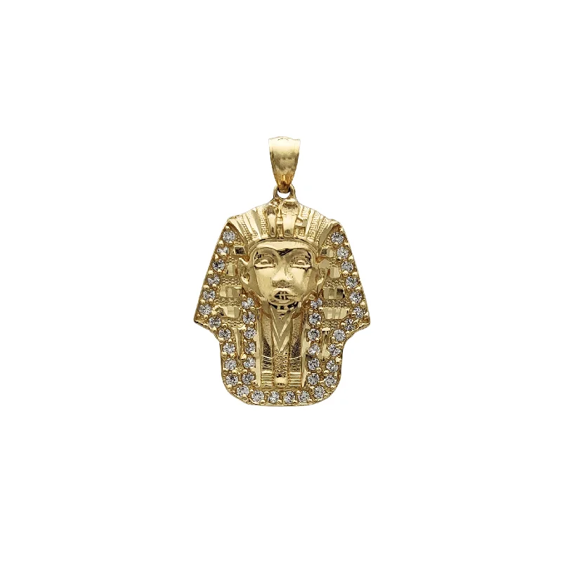 wedding anniversary diamond ring Zirconia Pharaoh Head Pendant (14K)