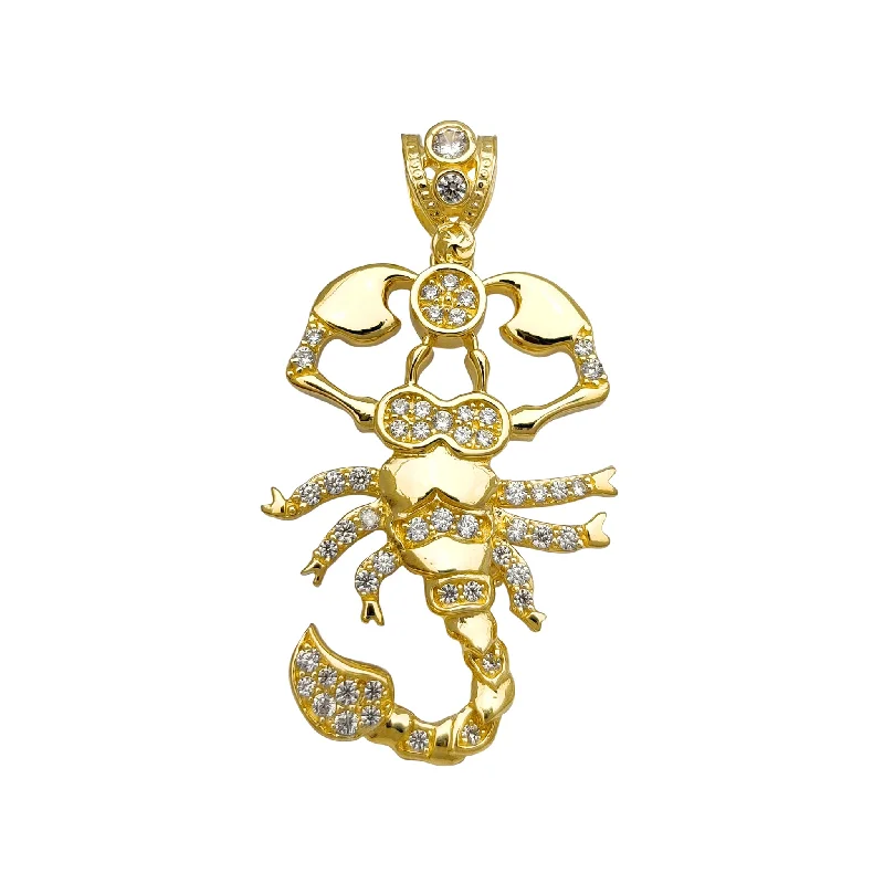 silver dragon claw ring Zirconia Scorpion Pendant (14K)