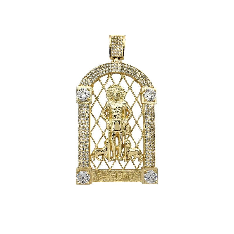 adjustable braided rope ring [Spanish] Zirconia Shrine Saint Jude Pendant (14K)